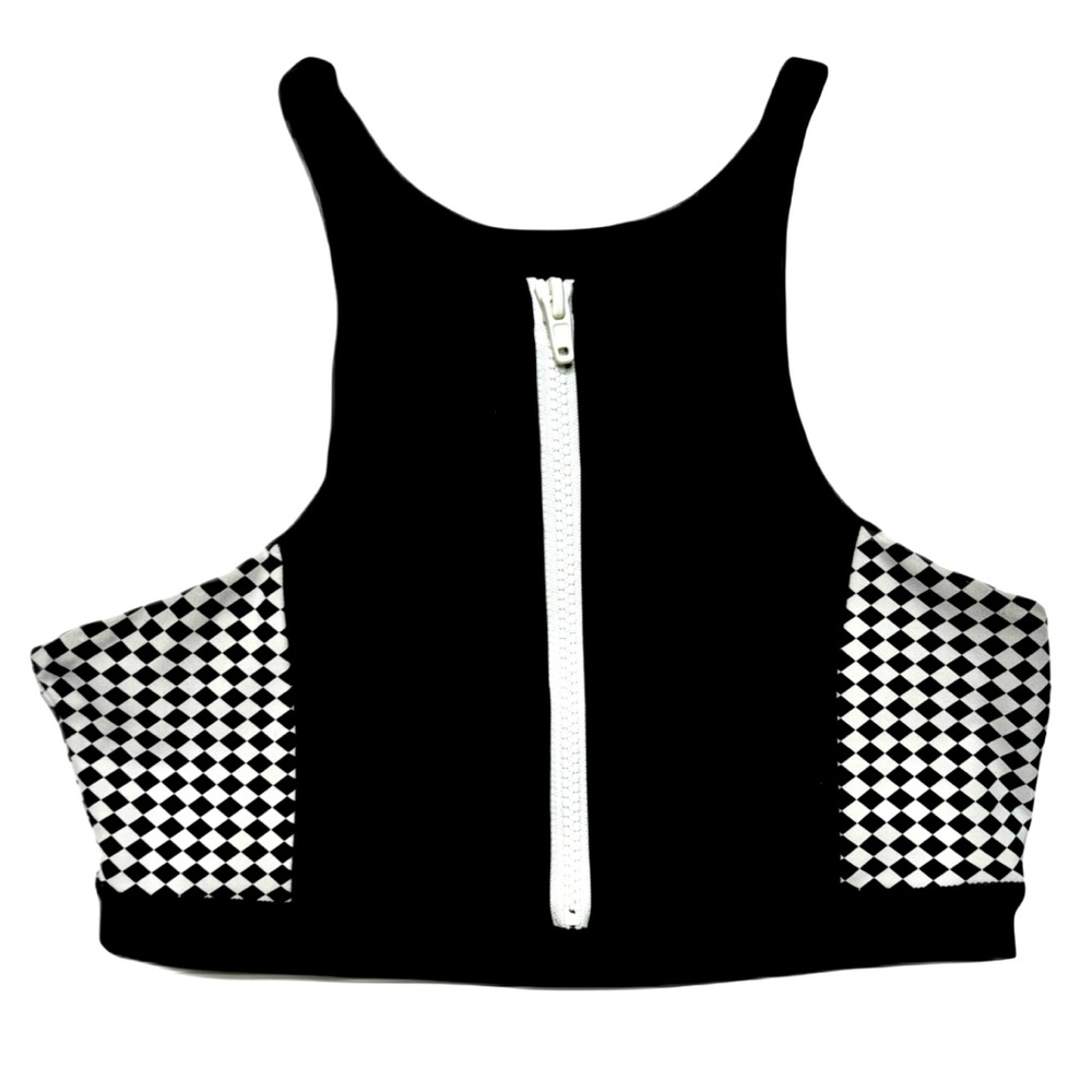 IVL Collective Sport Bra Checkered Front Zip